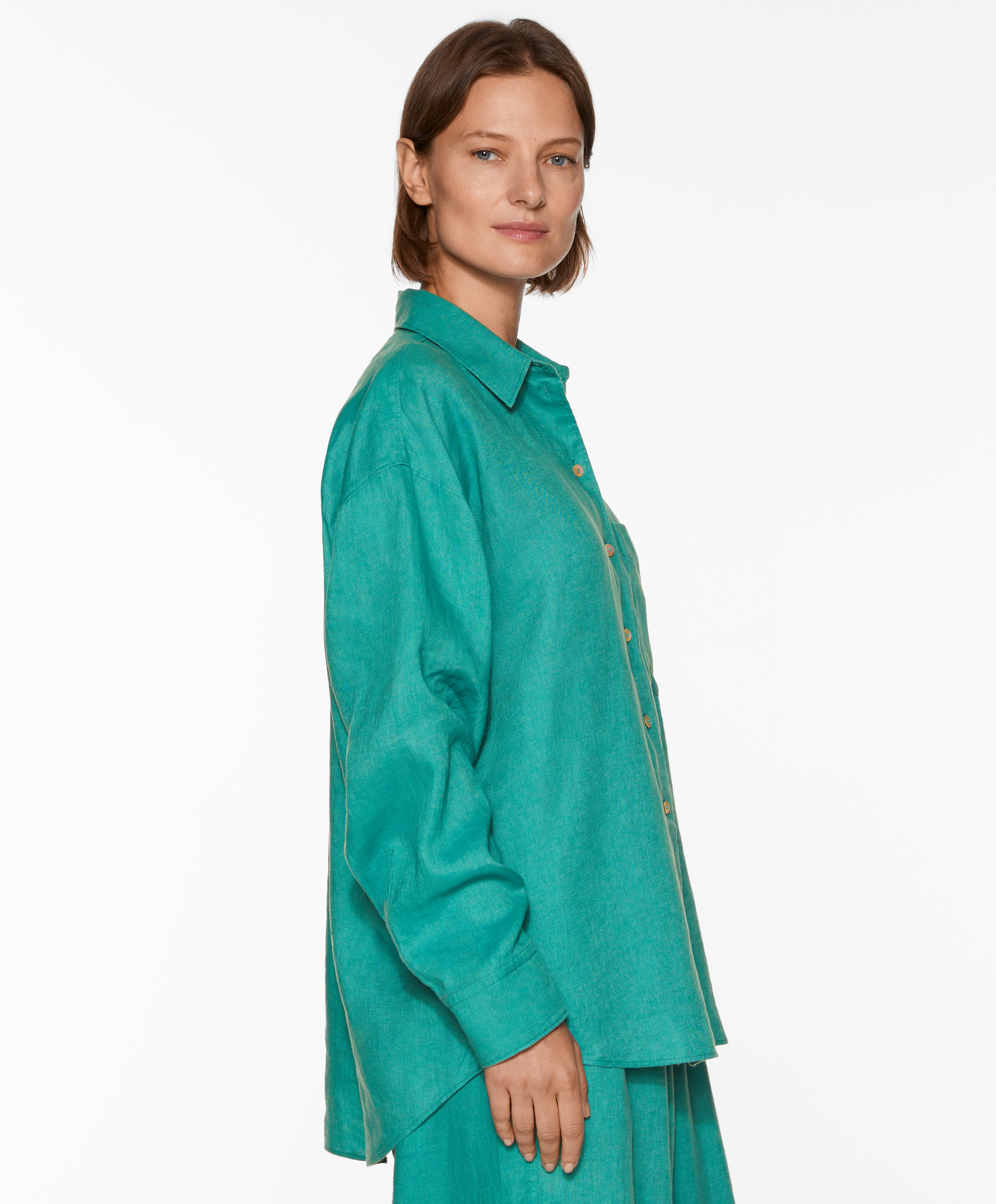 100% linen long-sleeved shirt