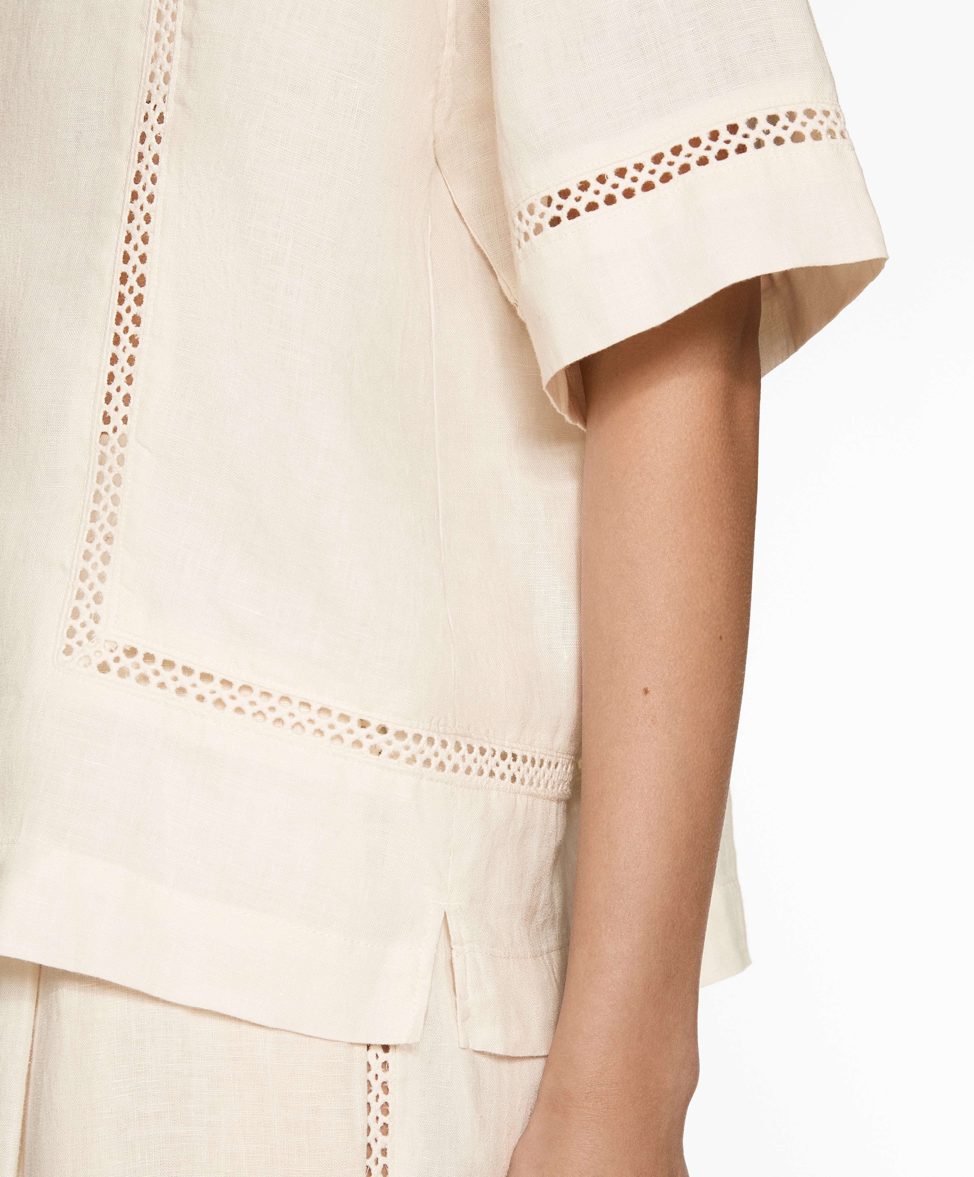 100% linen embroidered shirt