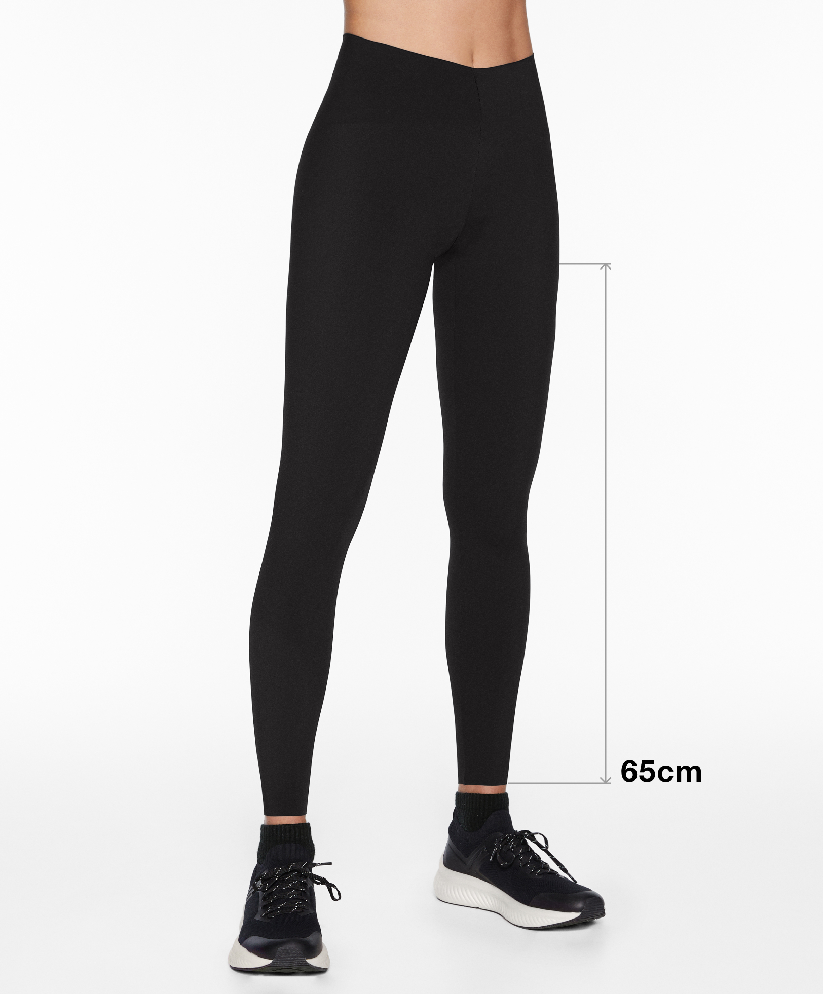 V-cut light-touch 65cm ankle-length leggings