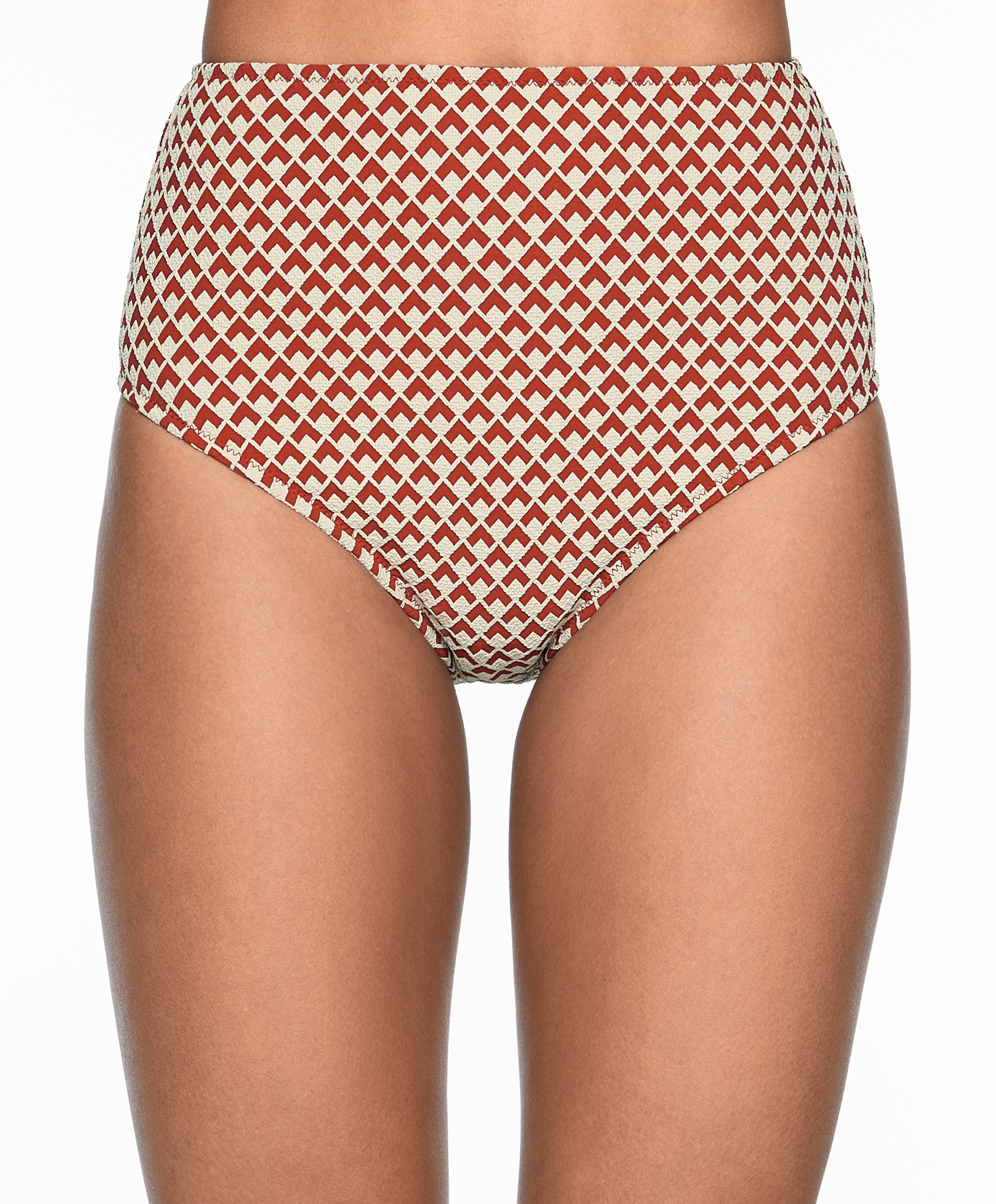 Geometric jacquard high-rise bikini briefs