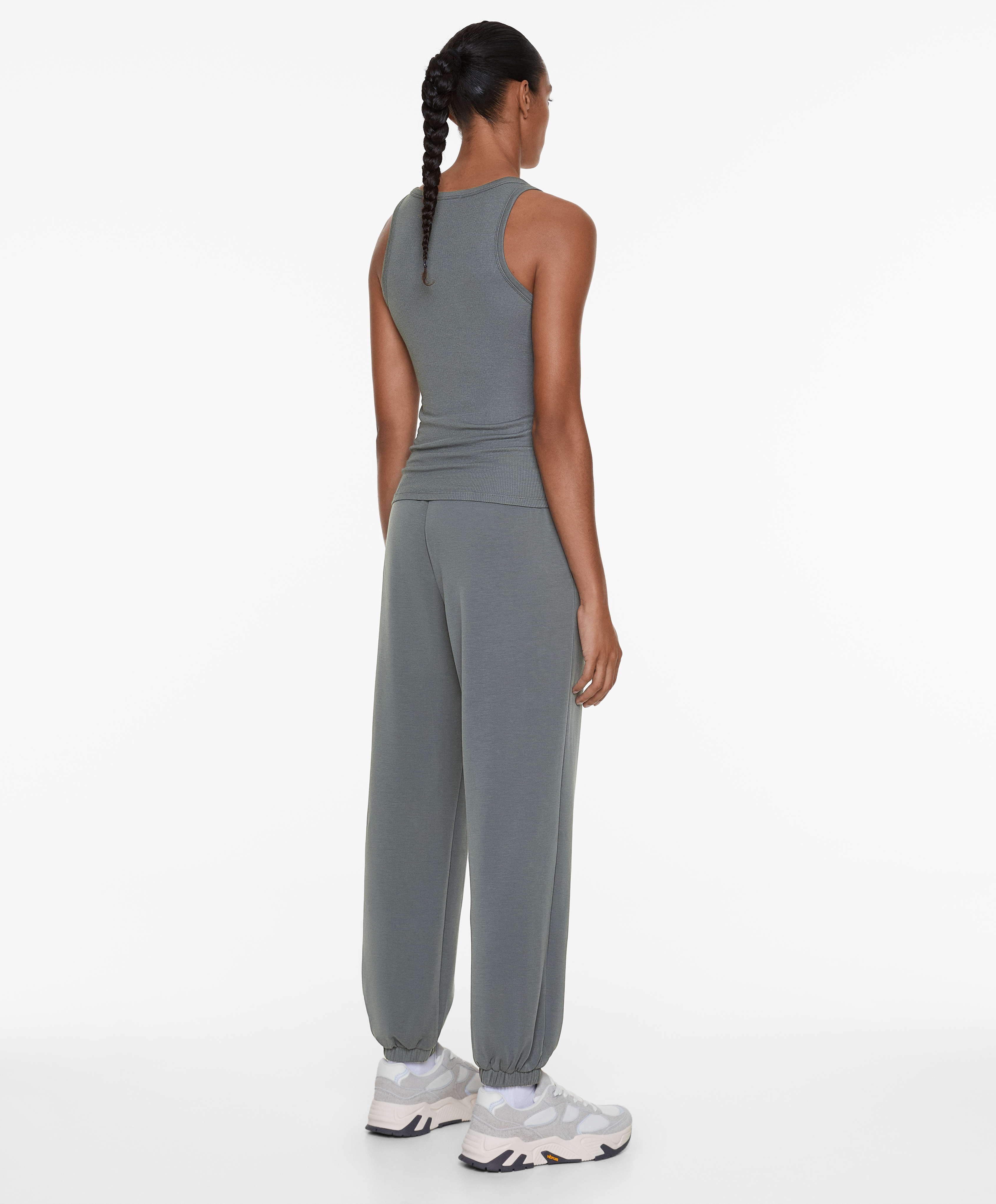 Rib vest top with cotton and modal