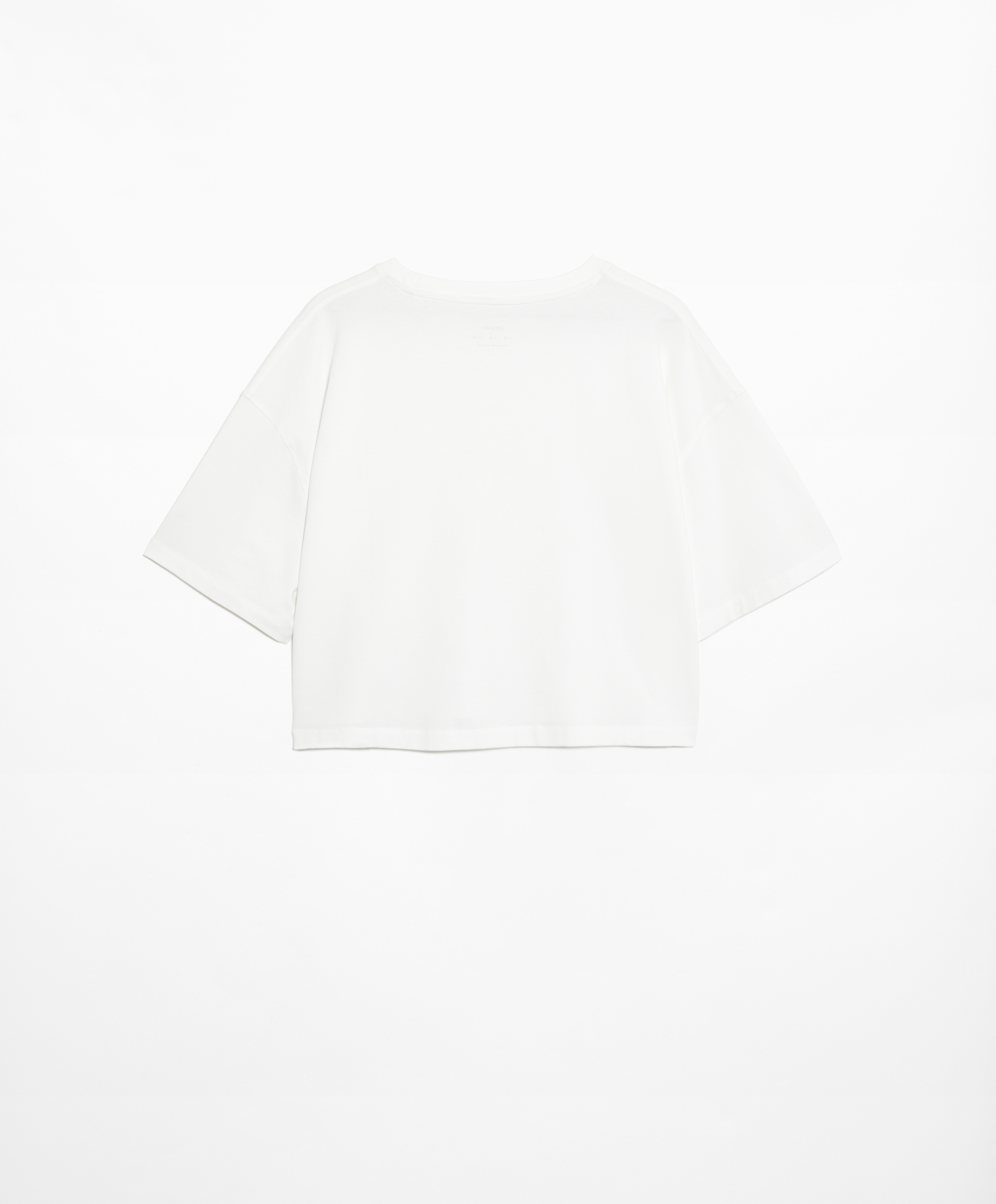 Cotton blend short-sleeved crop T-shirt