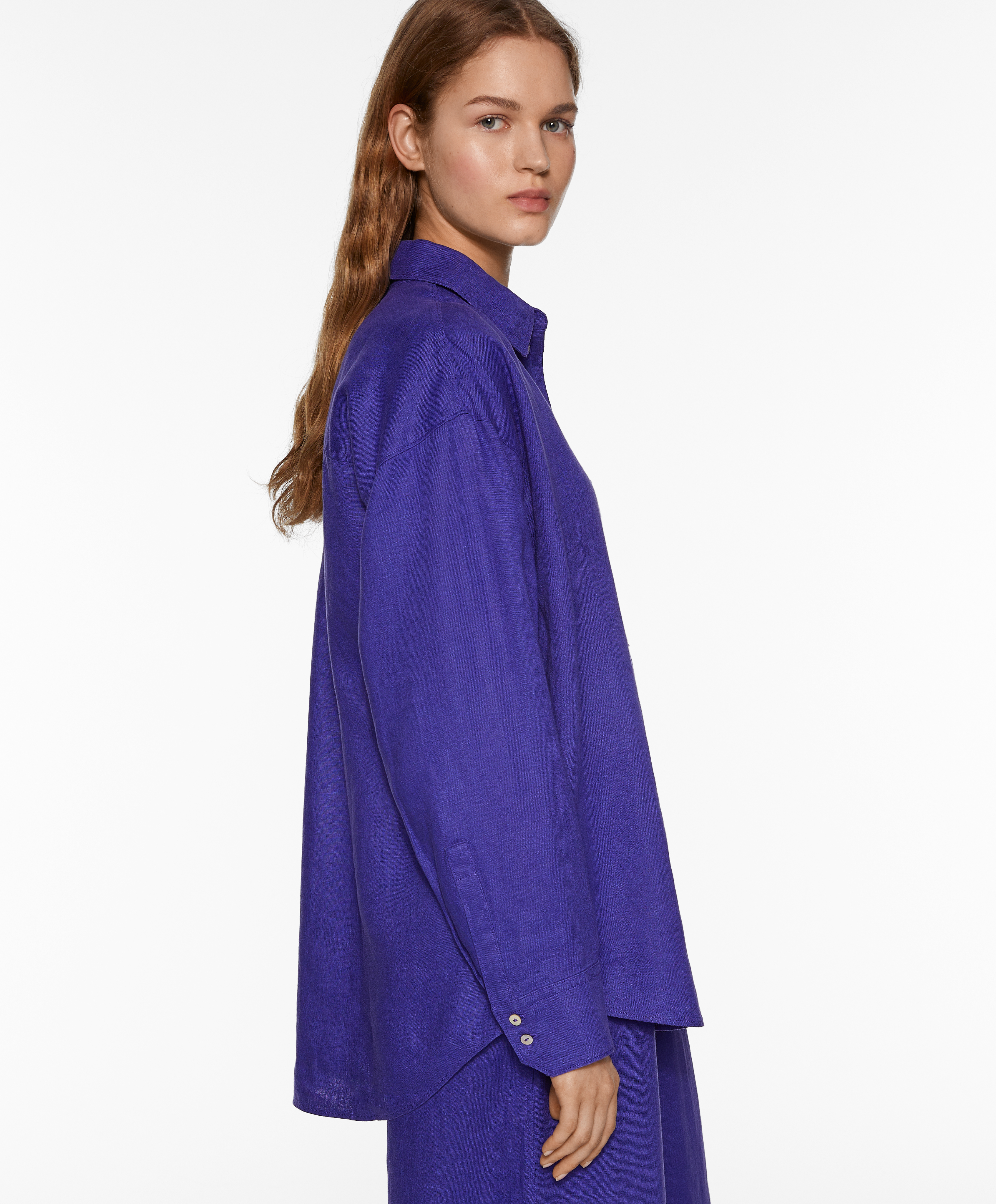 100% linen long-sleeved shirt