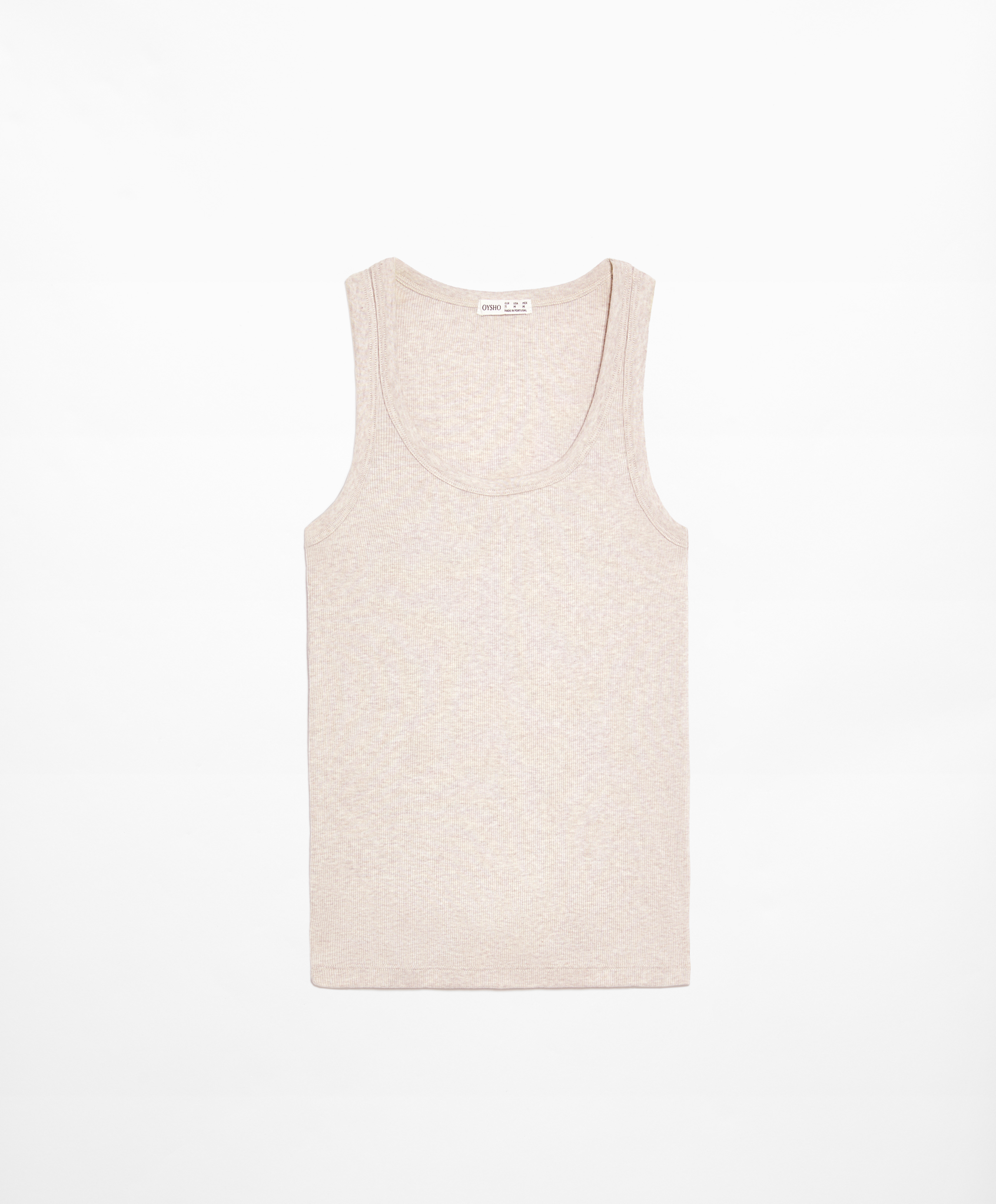 Rib vest top with cotton and modal