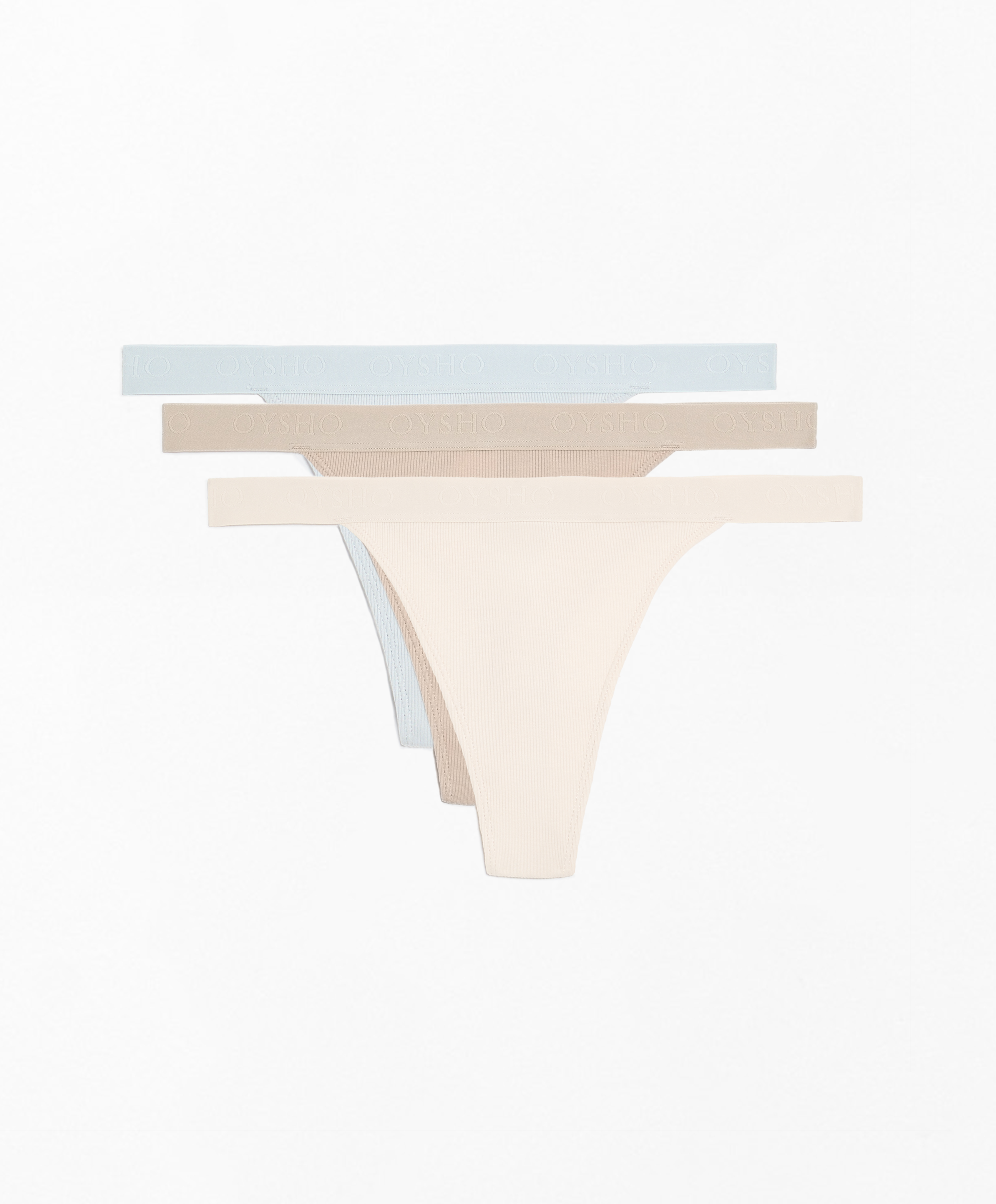 3 cotton blend thongs with logo