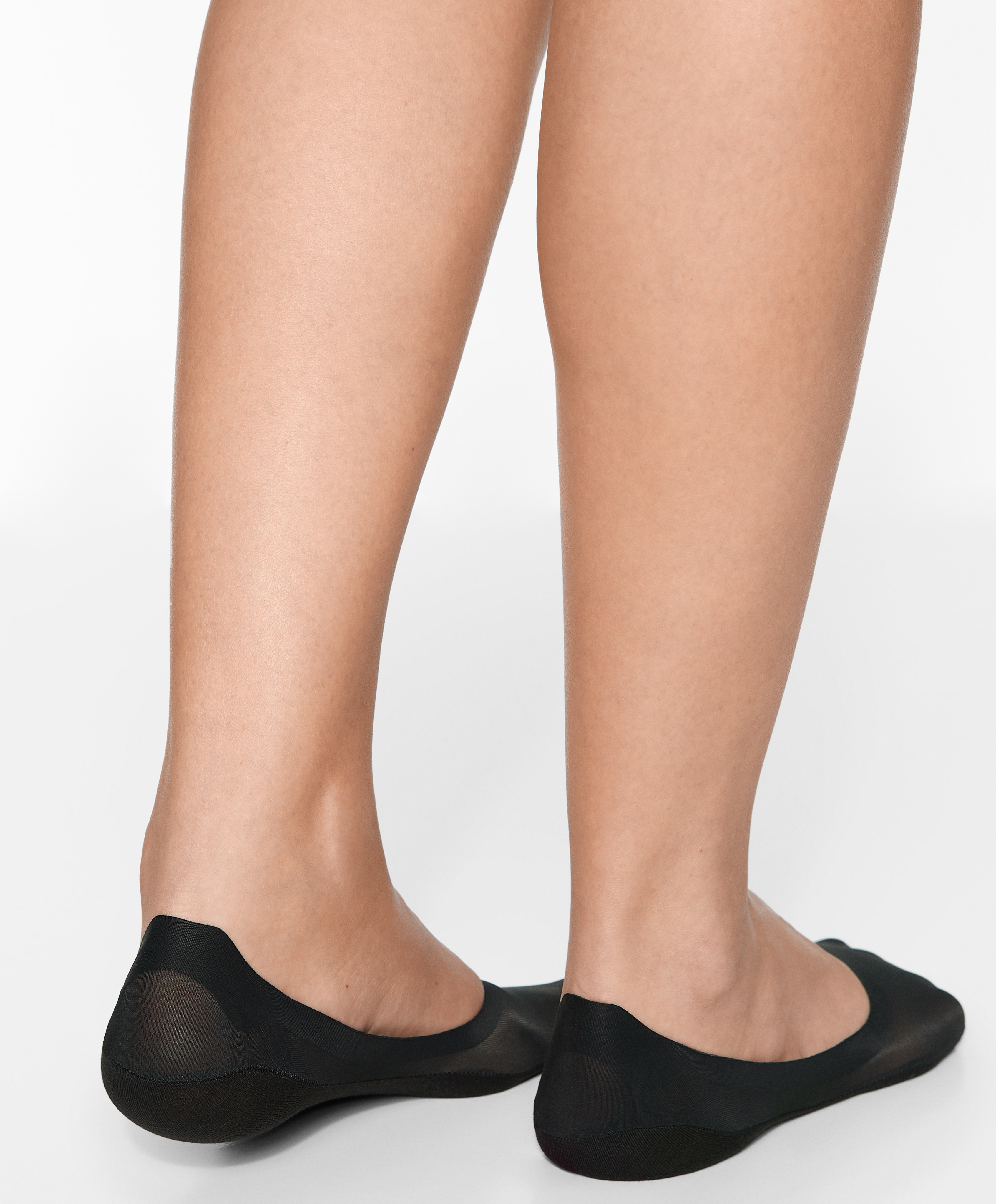 2 pairs of medium-cut invisible socks with microfibre