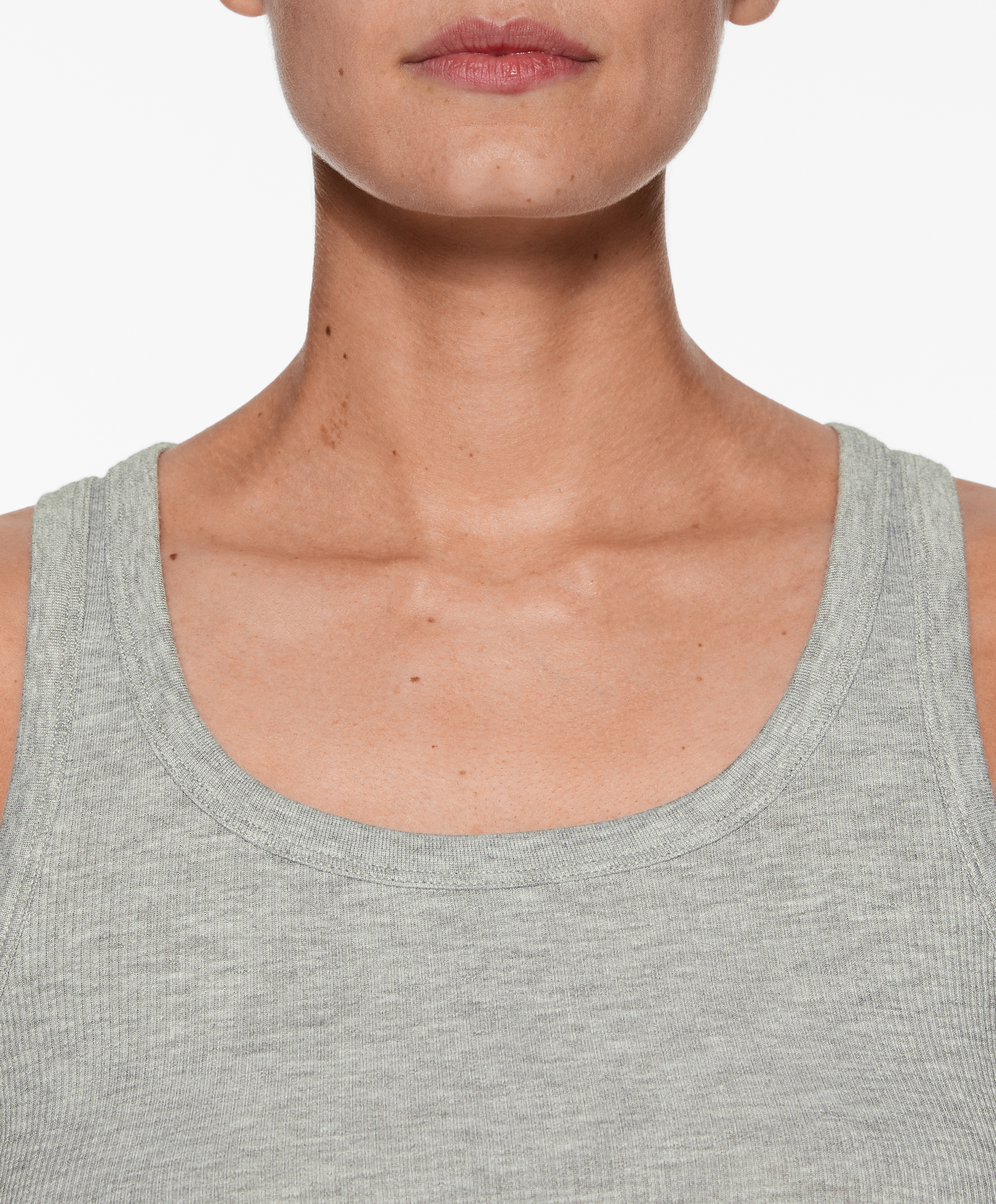 Rib vest top with cotton and modal