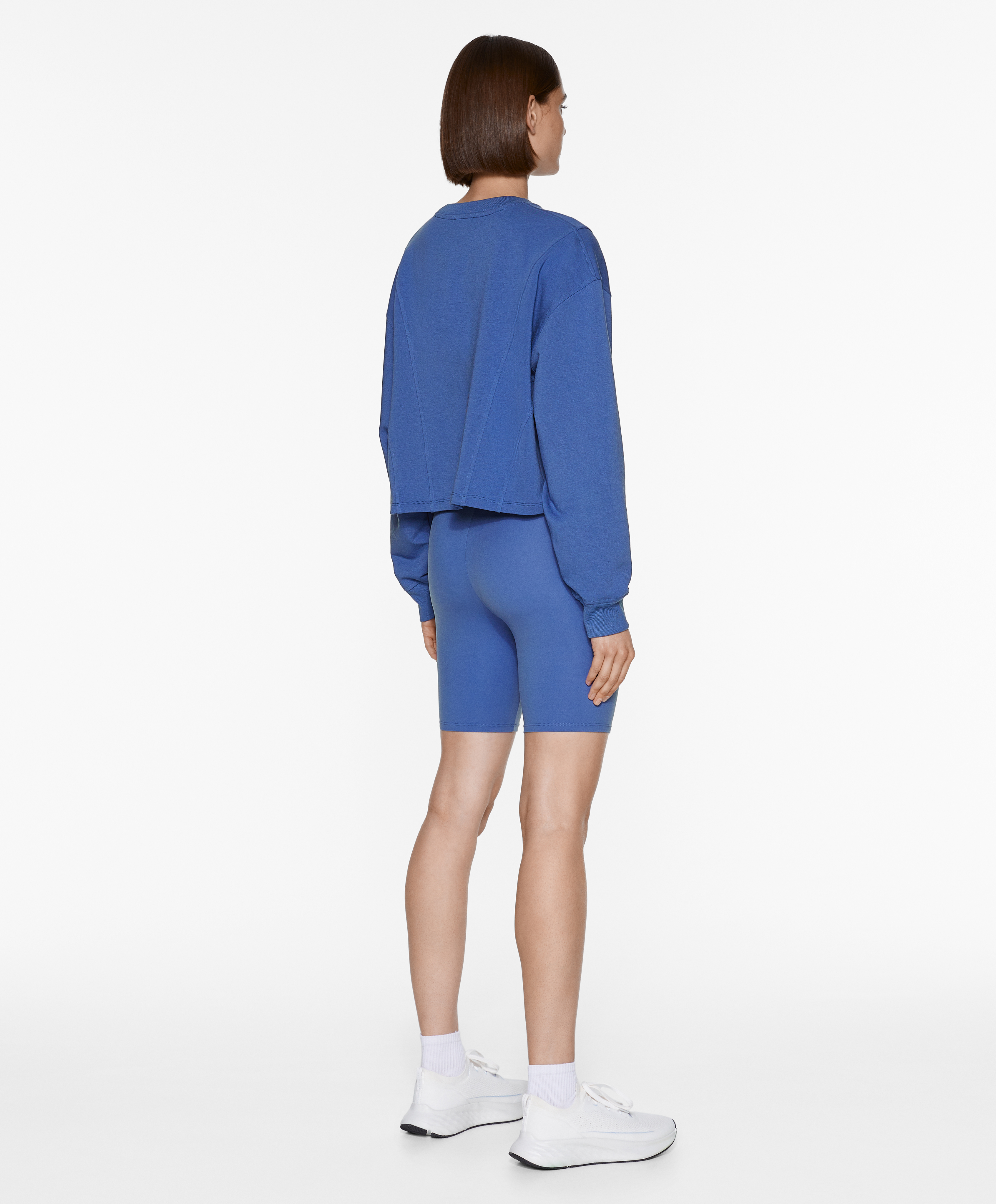 Crop sweatshirt with cotton and modal