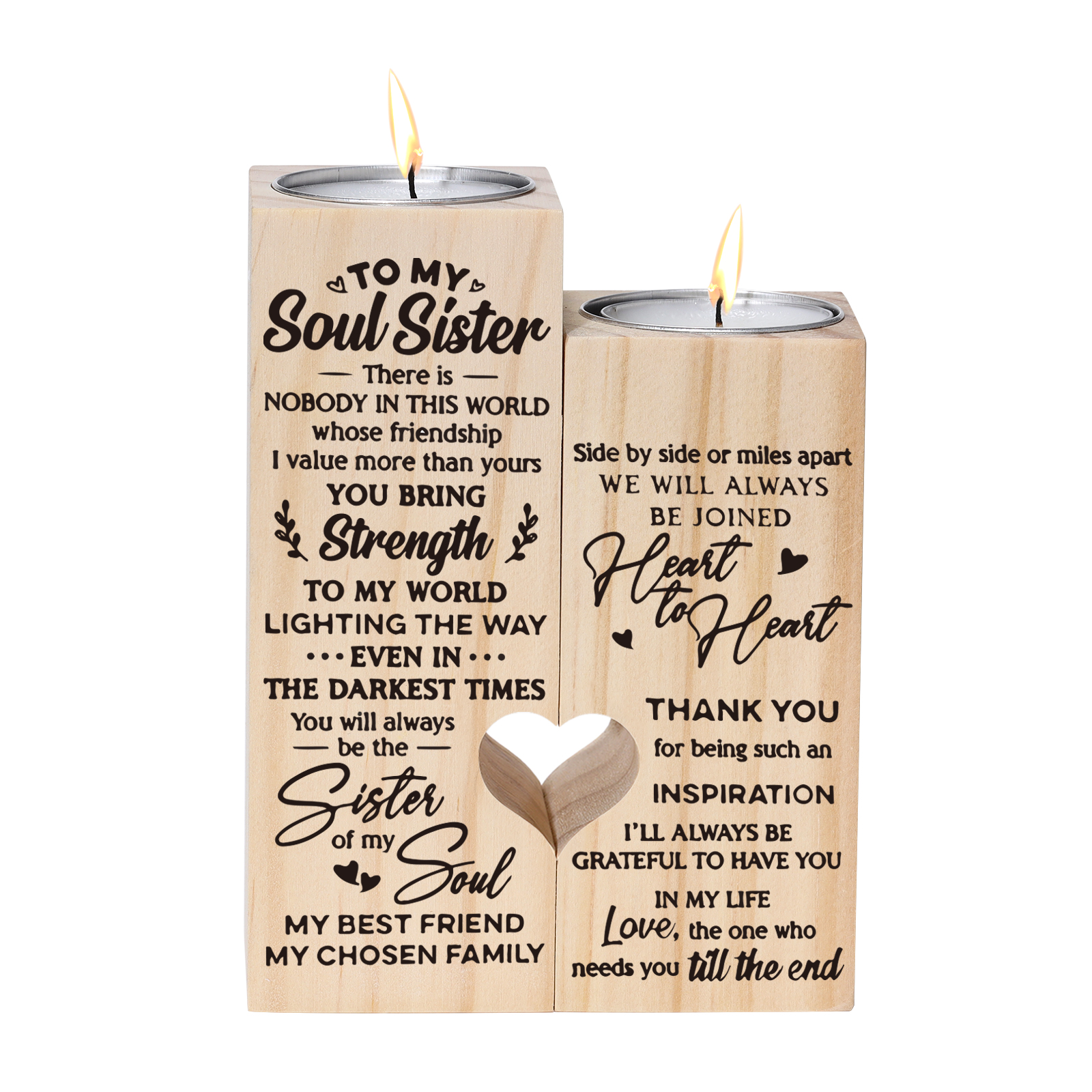 To Soul Sister - You Will Always Be The Sister Of My Soul - Candle Holder Candlestick