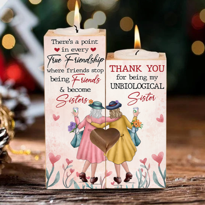 Thank You For Being My Unbiological Sister - Candle Holder for Friends