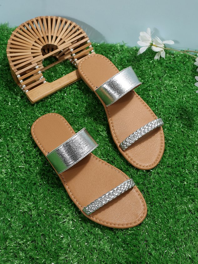 Stripe Woven Resort Beach Sandals