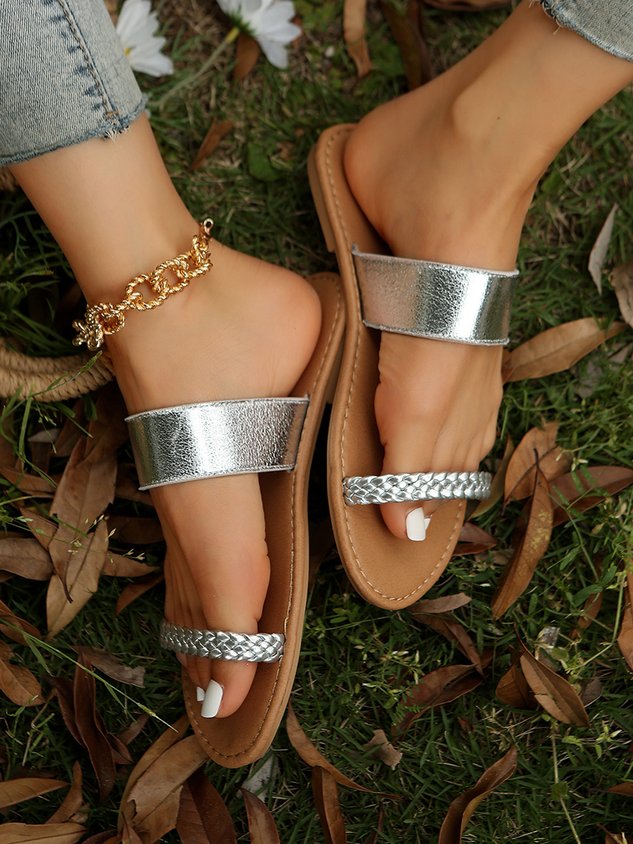 Stripe Woven Resort Beach Sandals