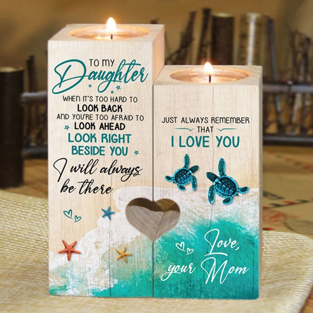 To My Daughter  Wooden Candle Holder Gift Box Mother-Daugther Gift