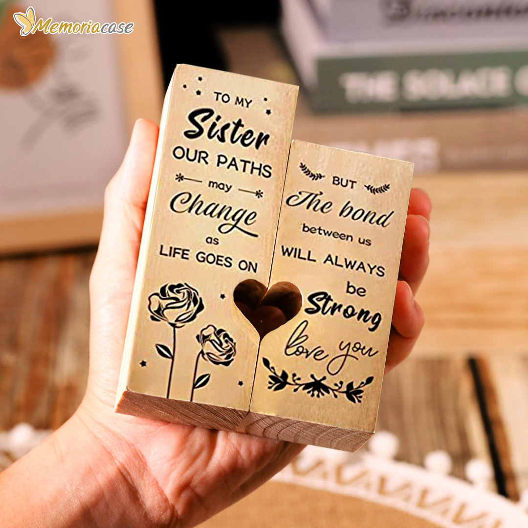 To My Sister Vintage Candlesticks Wooden Candle Holder for Friends