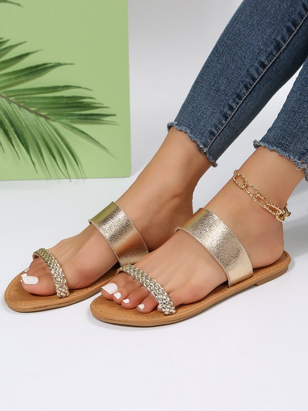 Stripe Woven Resort Beach Sandals
