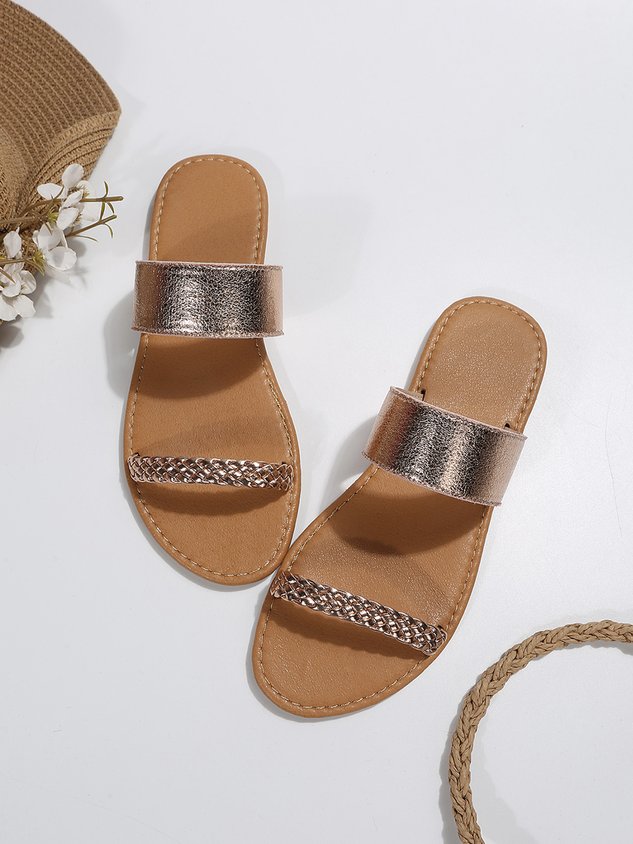 Stripe Woven Resort Beach Sandals