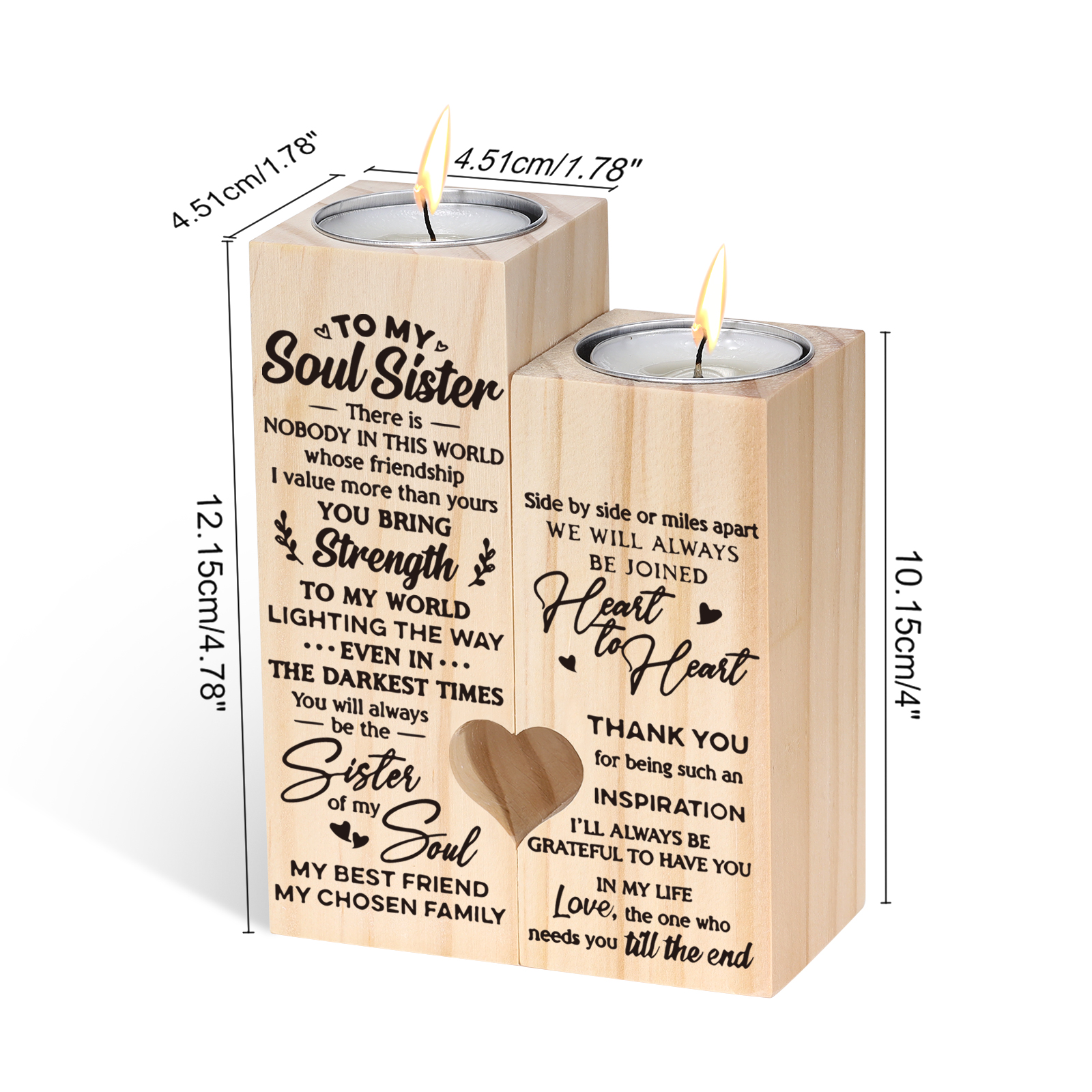 To Soul Sister - You Will Always Be The Sister Of My Soul - Candle Holder Candlestick
