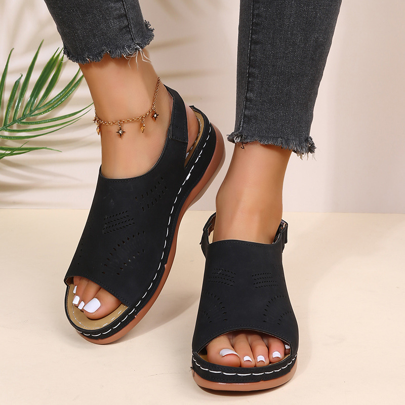 Platform Fish Mouth Sandals