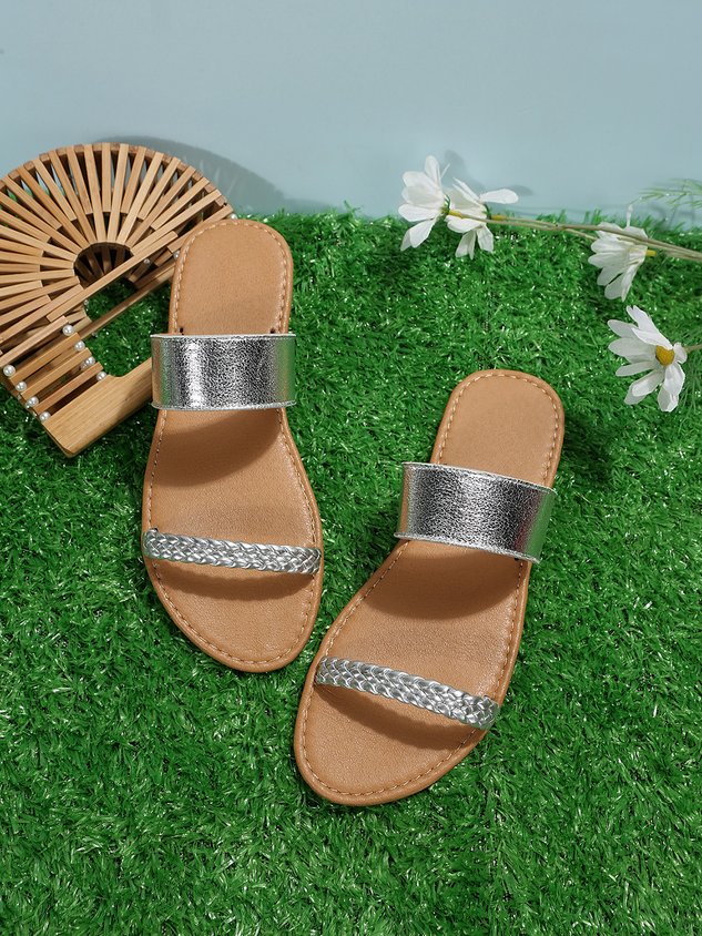 Stripe Woven Resort Beach Sandals