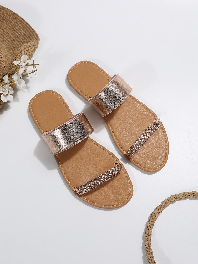 Stripe Woven Resort Beach Sandals