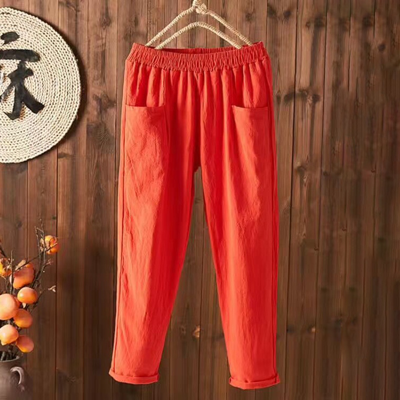 Vintage Pockets Comfy Cotton Linen Pants
