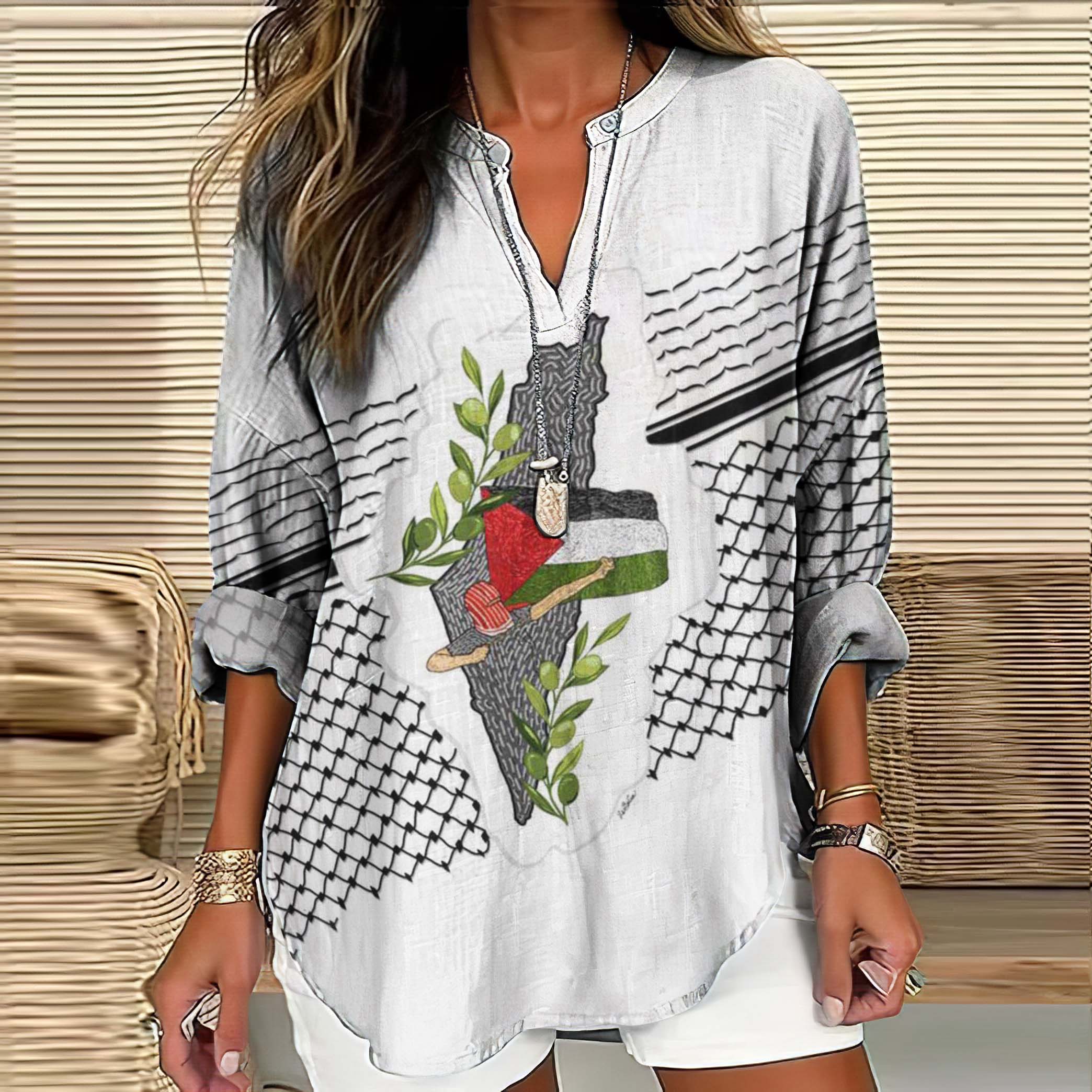 Hope Peace Forever Linen Blend Cozy Tunic