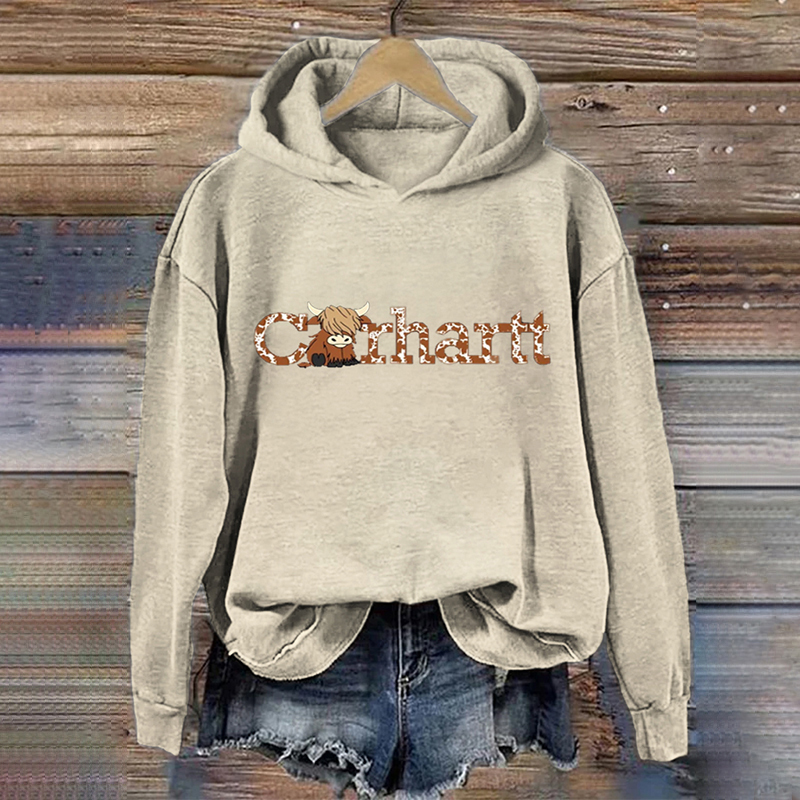 Highland Cow Carhartt Print Basic Hoodie