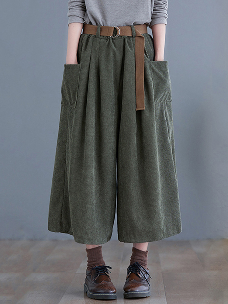 Vintage Oversize Corduroy Pocket Comfy Pants