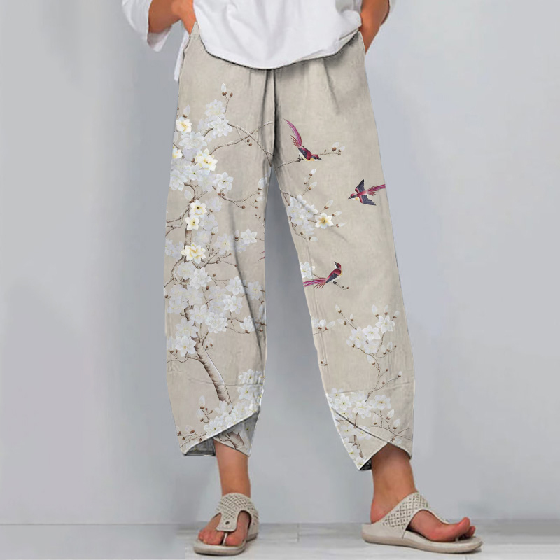 Floral Print Loose Casual Pants