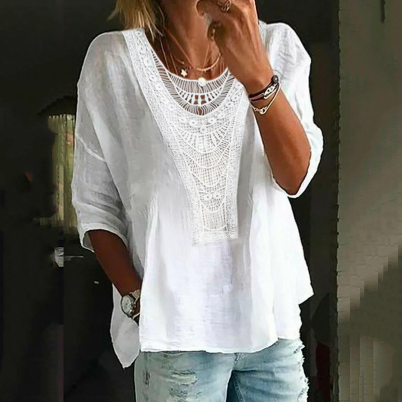Casual Lace Stitching T-Shirt