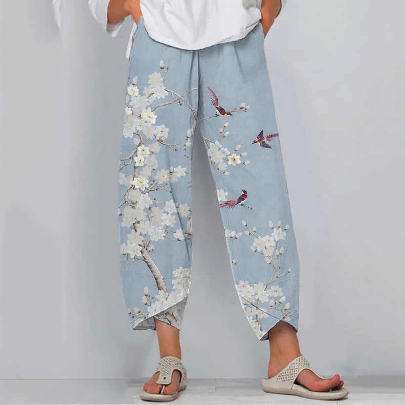 Floral Print Loose Casual Pants