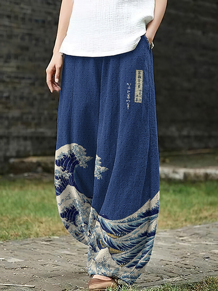 Women's Apray Japanese Art Loose Casual Pants