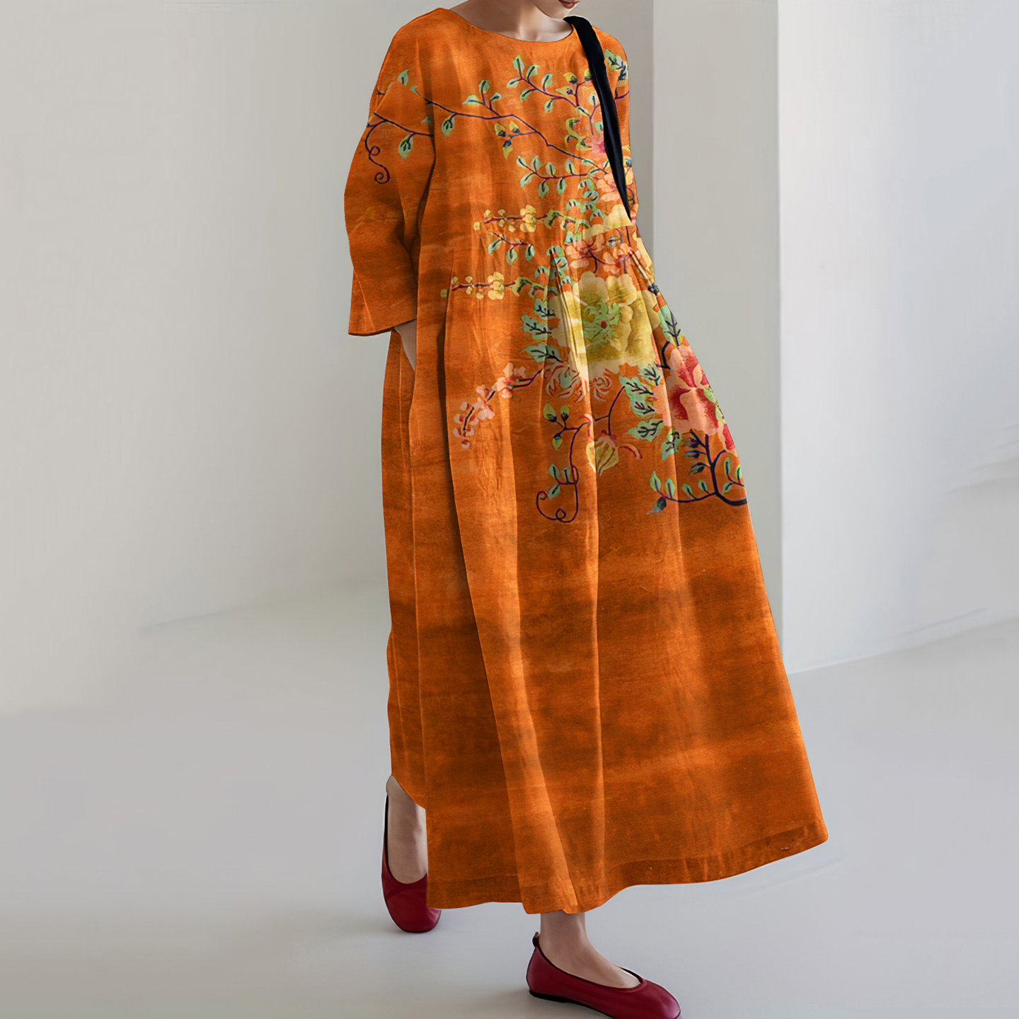 Vintage Floral Pattern Women's Dress