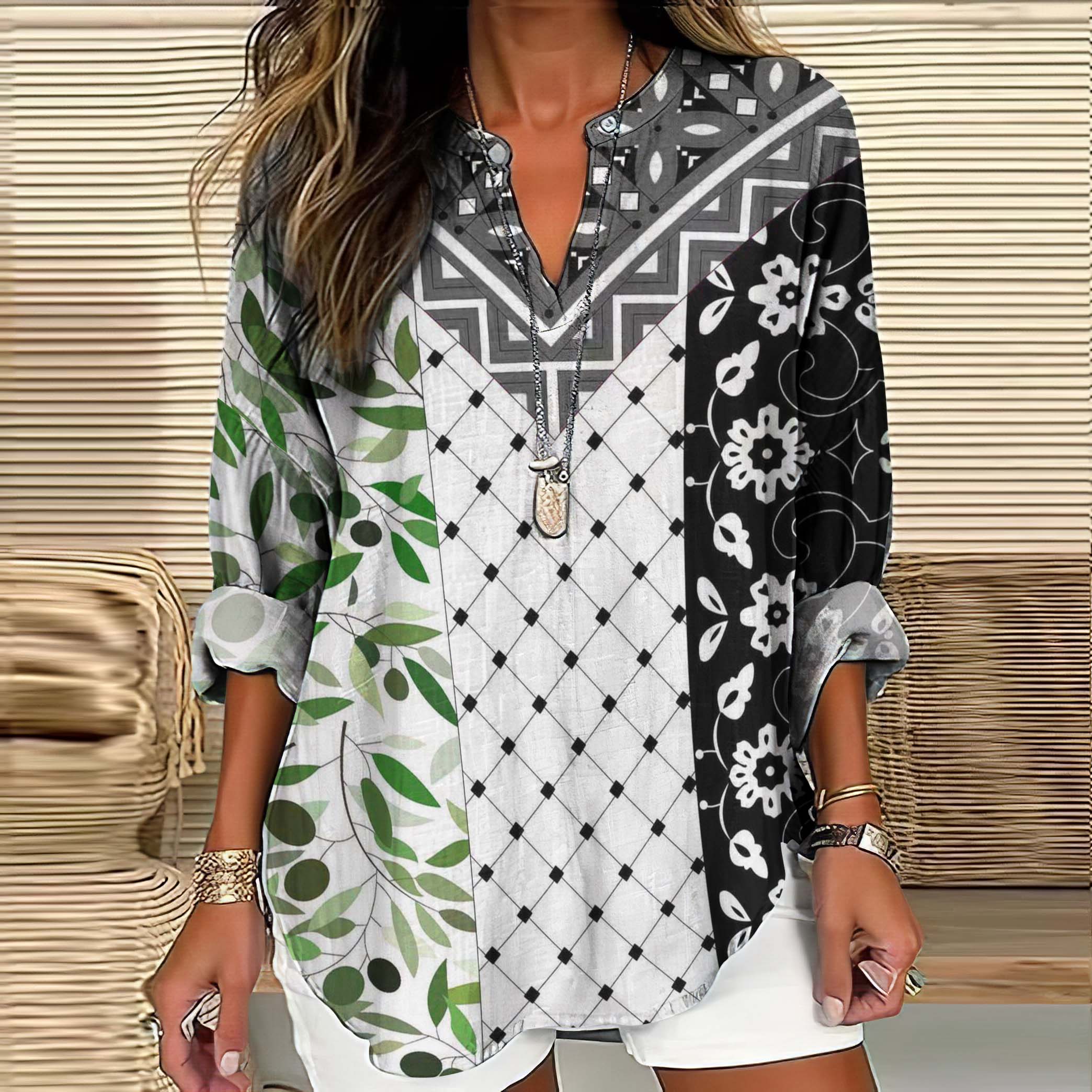 Be Freedom And I Hope Peace Forever Pattern Linen Blend Cozy Tunic