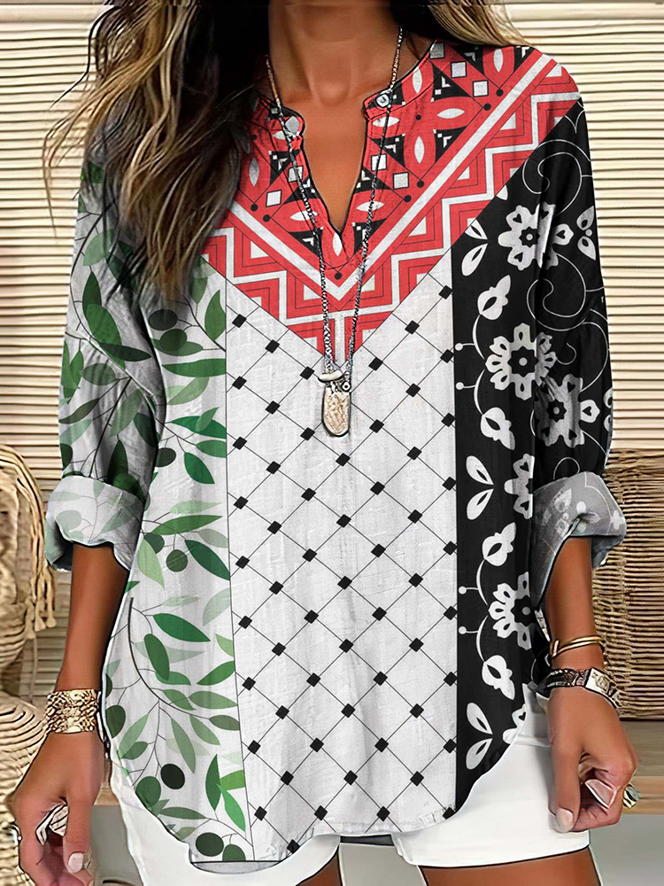 Be Freedom And I Hope Peace Forever Pattern Linen Blend Cozy Tunic