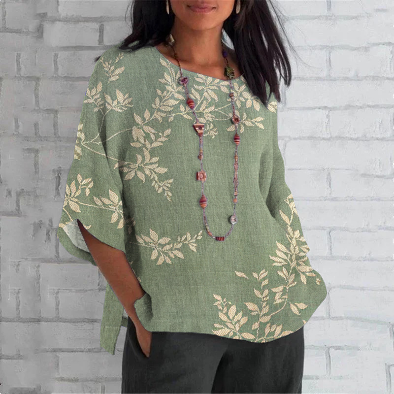 Floral Print Crew Neck Casual T-Shirt