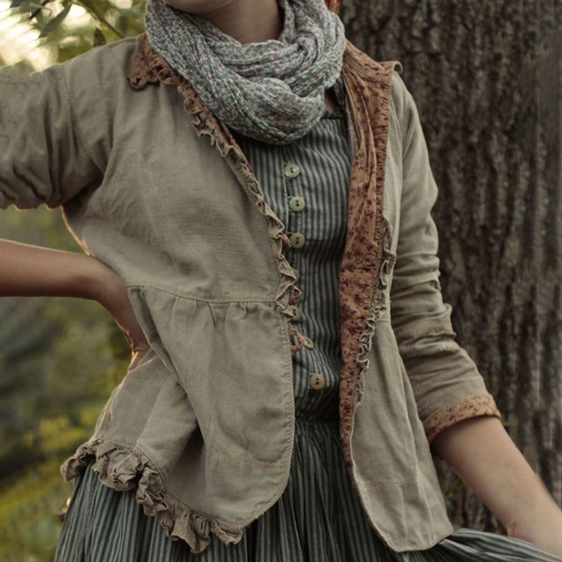 Solid Color Stringy Selvedge Comfy Jacket