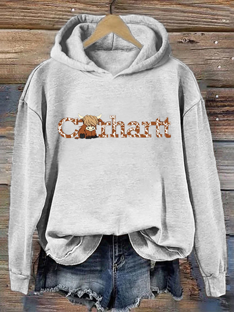 Highland Cow Carhartt Print Basic Hoodie