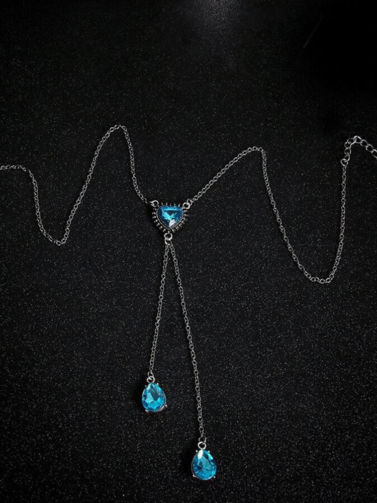 Heart Shaped Water Drop Gemstone Pendant Necklace