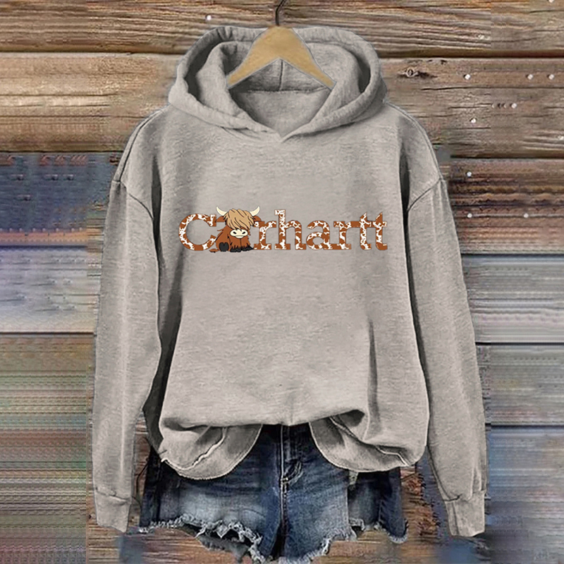 Highland Cow Carhartt Print Basic Hoodie