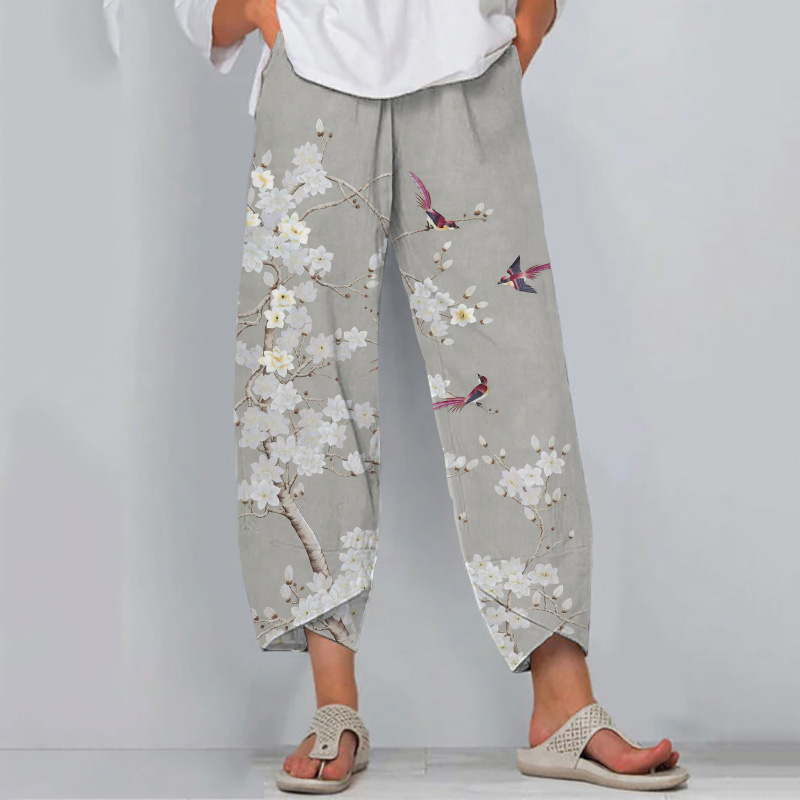Floral Print Loose Casual Pants