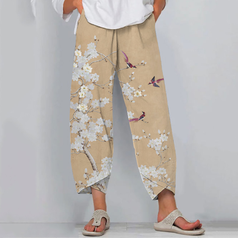 Floral Print Loose Casual Pants