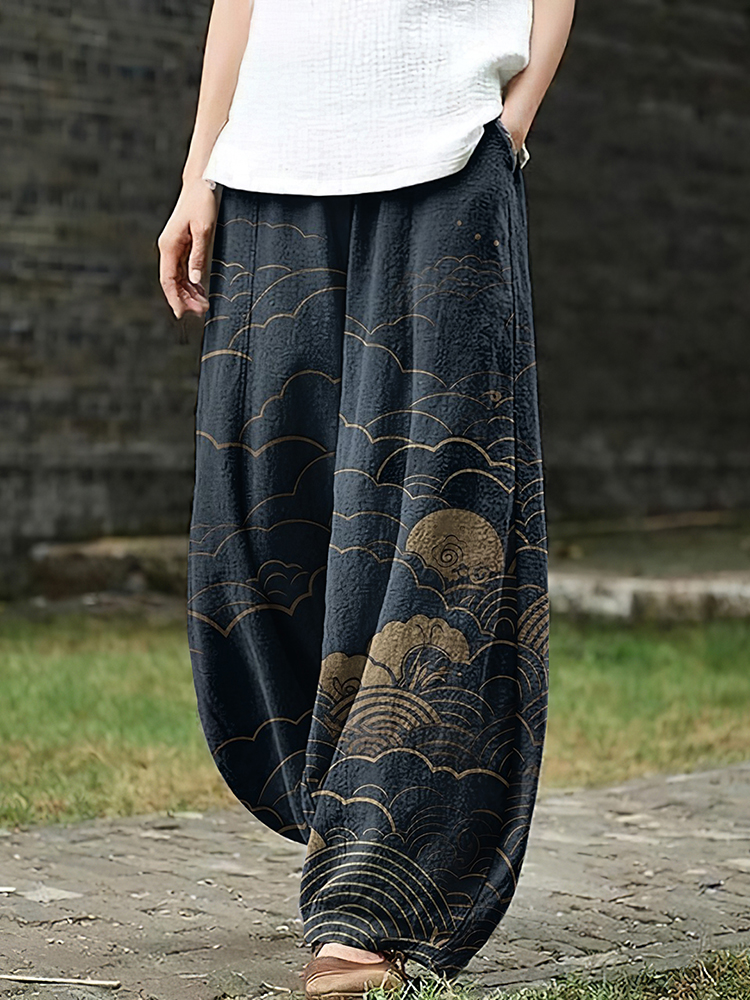 Women'S Japanese Art Loose Casual Pants