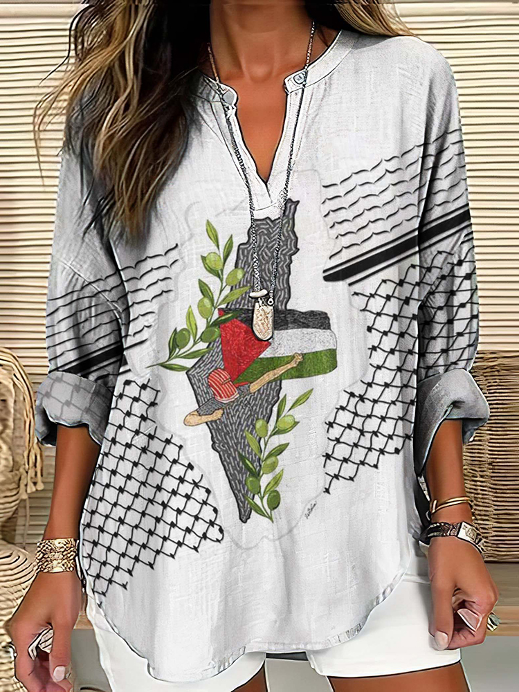 Hope Peace Forever Linen Blend Cozy Tunic