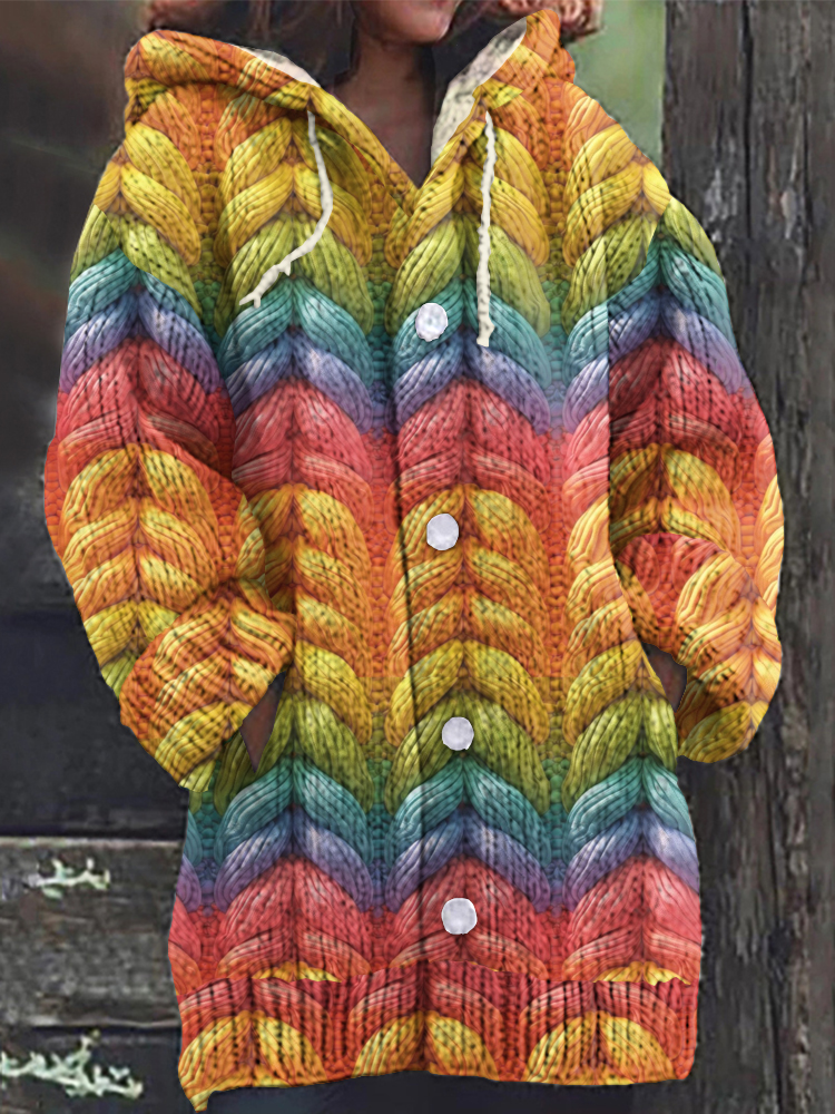 Women's Rainbow Line Knitted Sweater