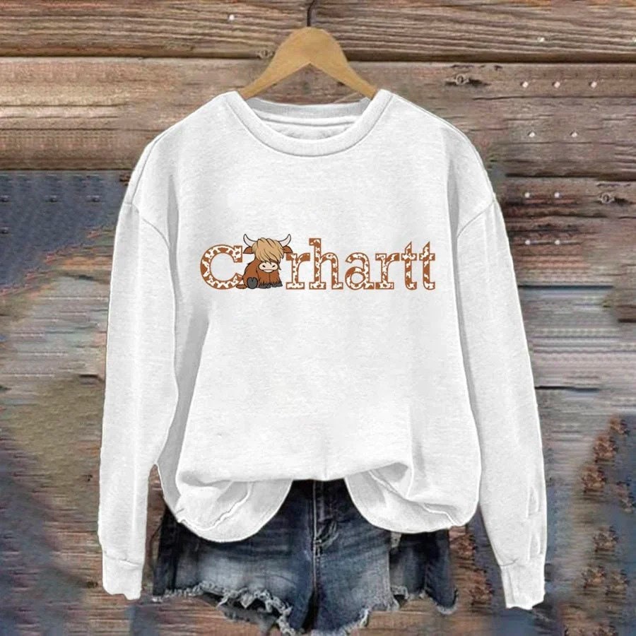 Highland Cow Carhartt Print Sweatshirt
