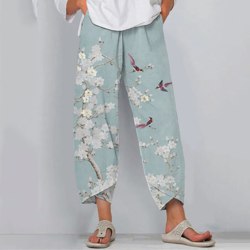 Floral Print Loose Casual Pants