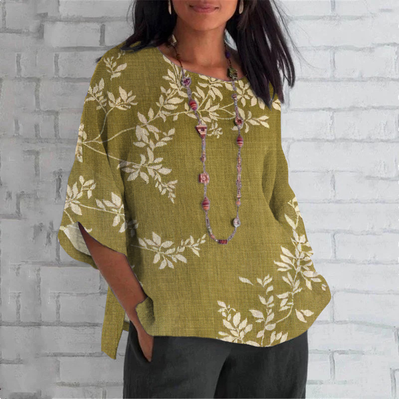 Floral Print Crew Neck Casual T-Shirt