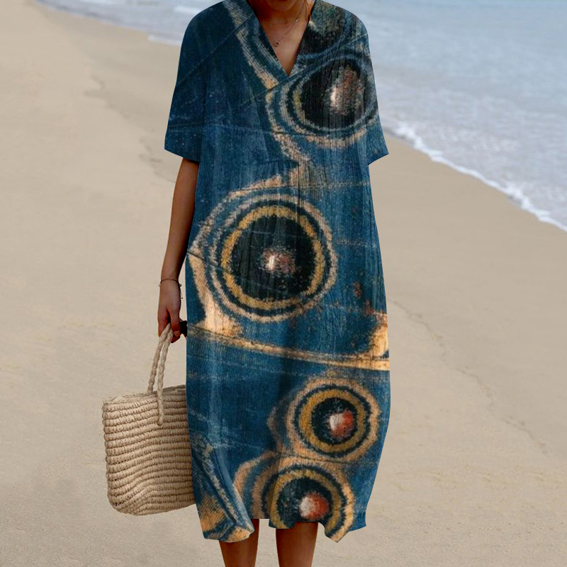 Peacock Feather Pattern Women'S Dress