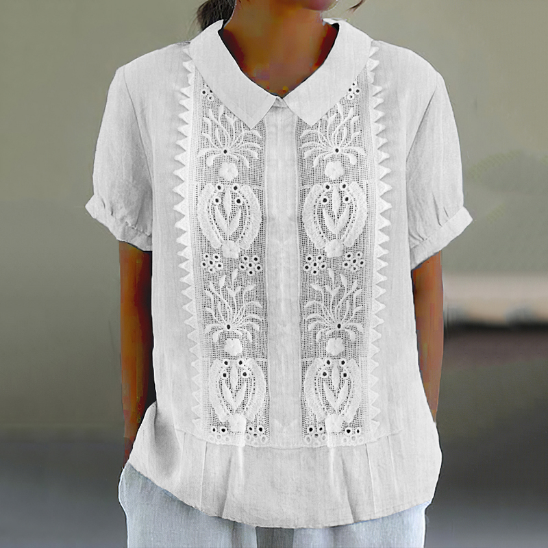 Women's Vintage Floral Lace Art Casual Shirt